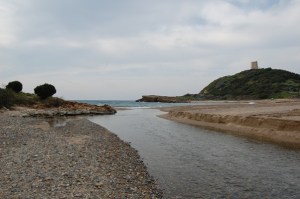 Domus de Maria, Chia, foce del Rio Chia e Torre costiera