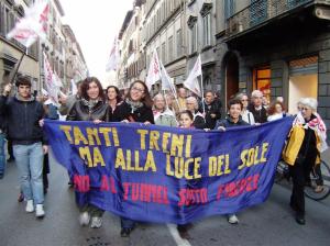 Firenze, manifestazione contro tunnel Alta Velocità (2009)