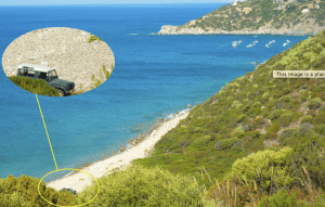 Sinnai, fra Torre delle Stelle - Solanas, parcheggio sulla spiaggia