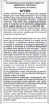 avviso al pubblico, La Nuova Sardegna, 8 settembre&nbsp;2011