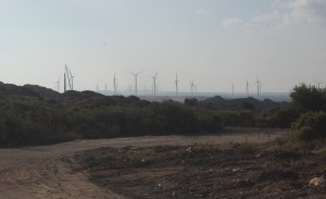 Portoscuso, centrale eolica Enel Green Power in costruzione