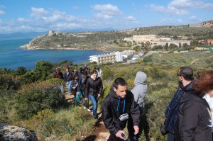 Cagliari, Sella del Diavolo, XIV Settimana della Cultura, un gruppo di escursionisti