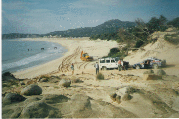Domus de Maria, Chia, preparazione spot pubblicitario sulle dune (anni '90 del secolo scorso)