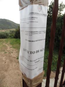 Castiadas, cartello sequestro preventivo