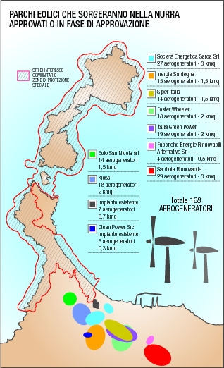 Sardegna, progetti di centrali eoliche nella Nurra (2013)