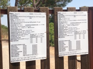 Pula, Is Molas, cartelli "inizio lavori"