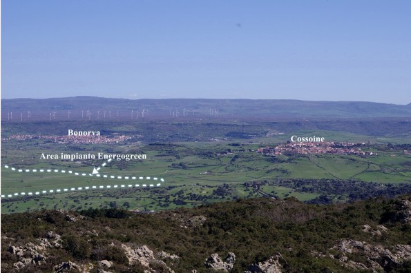Cossoine - Bonorva, impatto cumulativo centrale eolica (esistente) + centrale solare termodinamica (in progetto)