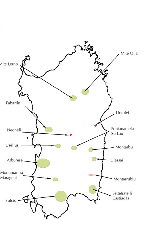 Cervo sardo, areale in Sardegna