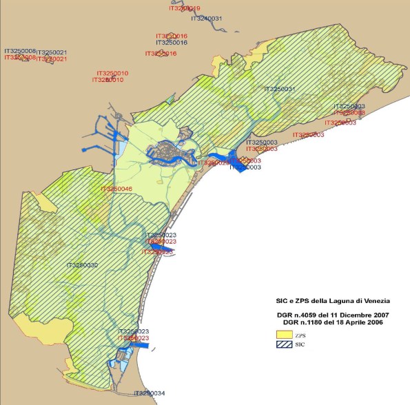 Laguna di Venezia, aree della Rete Natura 2000 (S.I.C. e Z.P.S.)