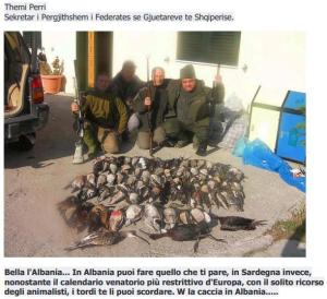 Albania, cacciatori sardi (da Facebook)