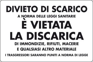 cartello divieto di discarica