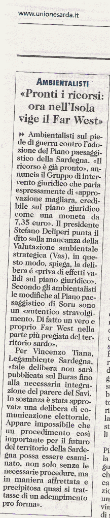 L'Unione Sarda, 15 febbraio 2014