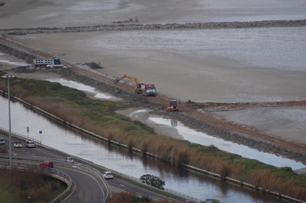 Cagliari, Stagno di Molentargius, lavori (1 marzo 2014)
