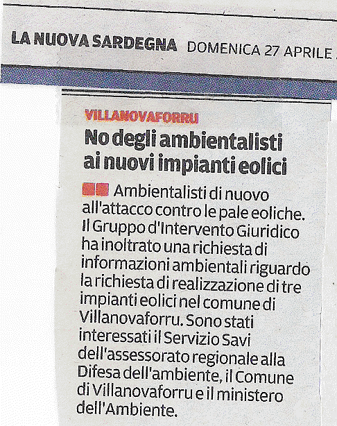 La Nuova Sardegna, 27 aprile 2014