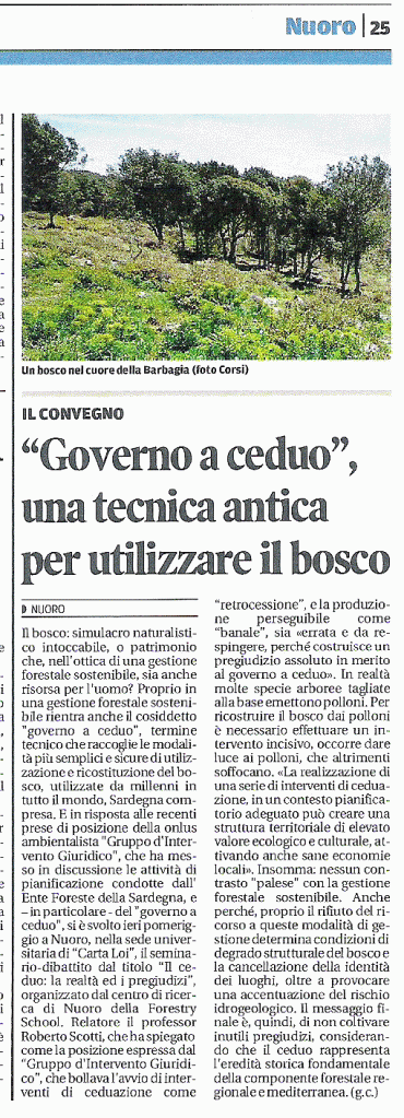 La Nuova Sardegna, 9 maggio 2014