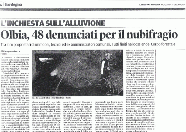 da La Nuova Sardegna, 18 giugno 2014