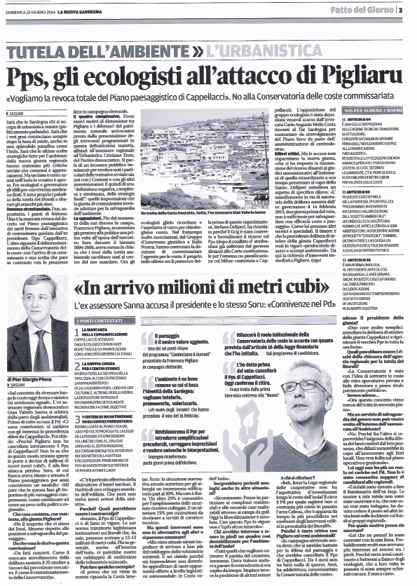 La Nuova Sardegna, 22 giugno 2014