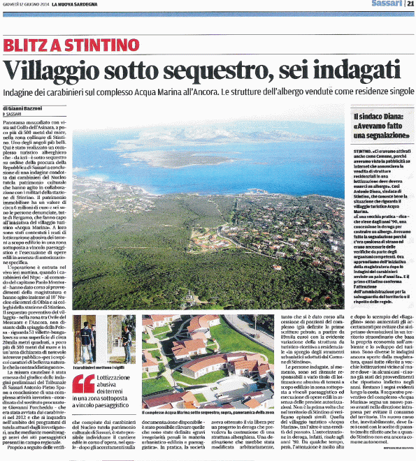 La Nuova Sardegna, 12 giugno 2014