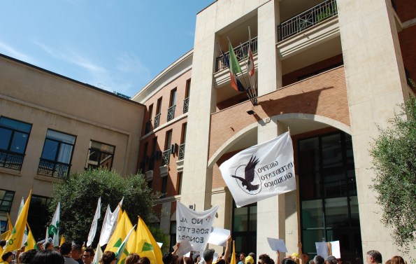 Cagliari, manifestazione contro il "progetto Eleonora" (29 luglio 2014)