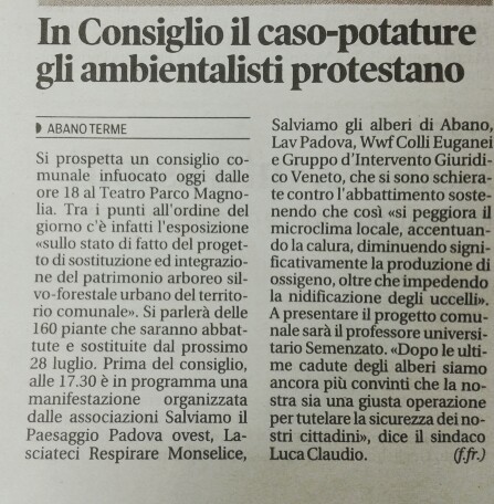 Il Mattino di Padova, 10 luglio 2014