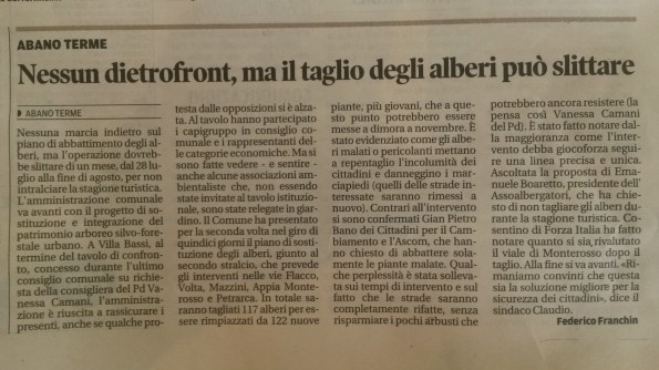 Il Mattino di Padova, 24 luglio 2014