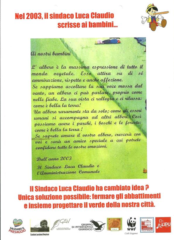 Abano Terme, manifestazione per il verde pubblico (30 agosto 2014)