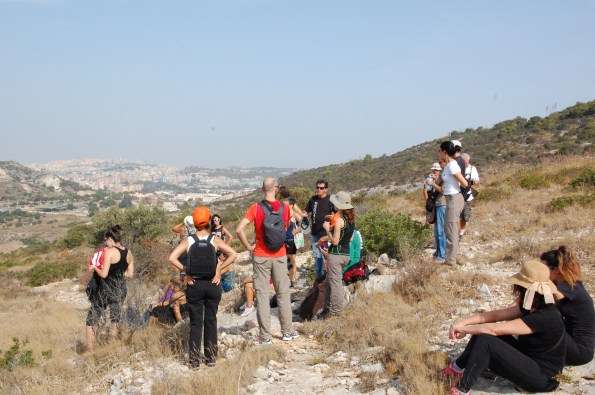 Cagliari, Sella del Diavolo, gruppo di escursionisti nelle Giornate europee del Patrimonio 2014