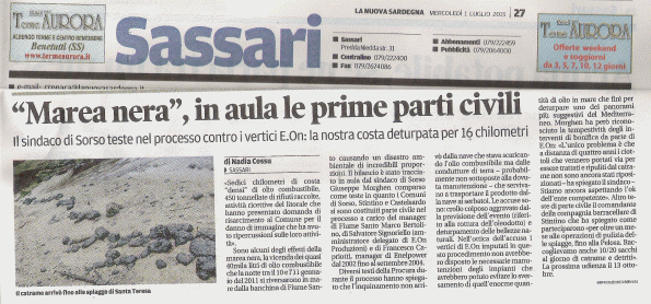 La Nuova Sardegna, 1 luglio 2015