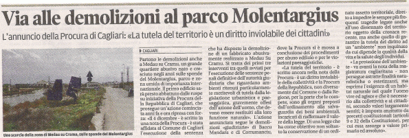 La Nuova Sardegna, 29 novembre 2014