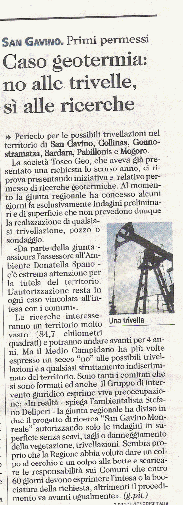 L'Unione Sarda, 21 settembre 2014