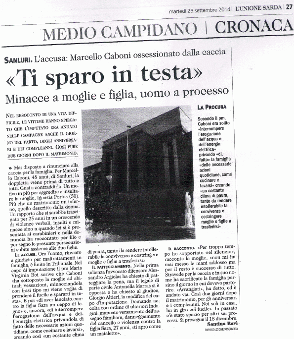 L'Unione Sarda, 23 settembre 2014