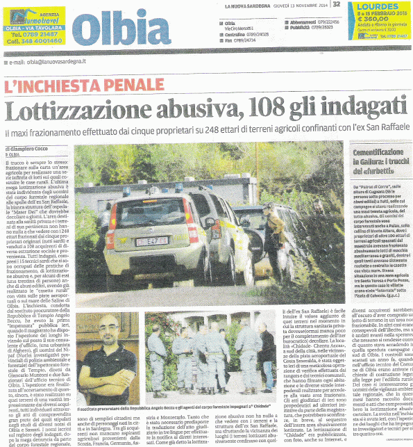 La Nuova Sardegna, 13 novembre 2014