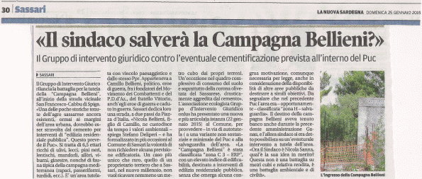 La Nuova Sardegna, 25 gennaio 2015