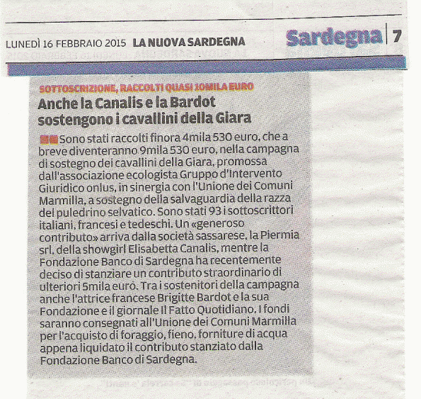La Nuova Sardegna, 16 febbraio 2015