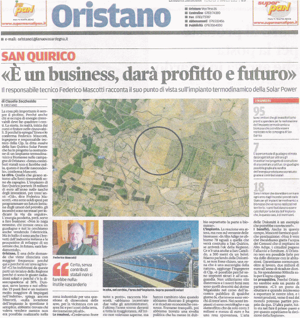 La Nuova Sardegna, 6 marzo 2015