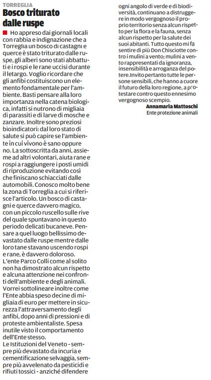 Il Mattino di Padova, 24 febbraio 2015