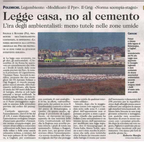 L'Unione Sarda, 4 aprile 2015