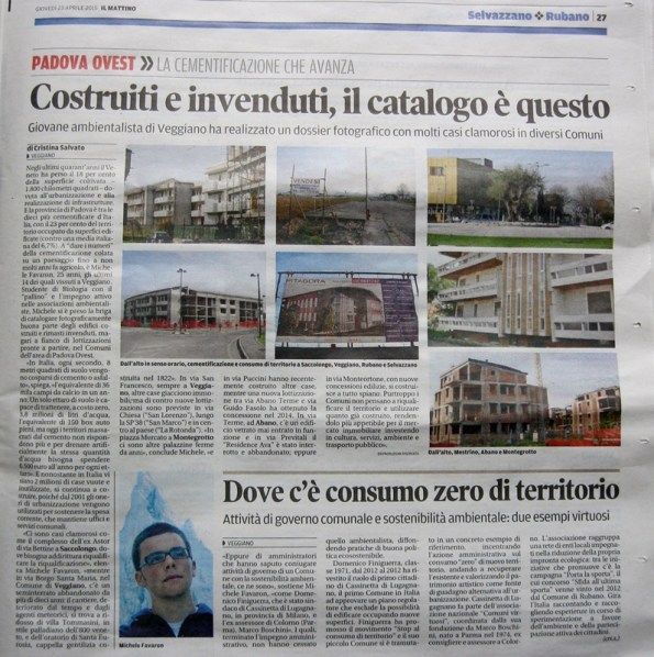 Il Mattino di Padova, 23 aprile 2015