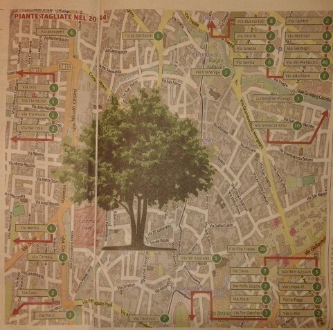 Il Mattino di Padova, 4 giugno 2015 (piante tagliate nel 2014)