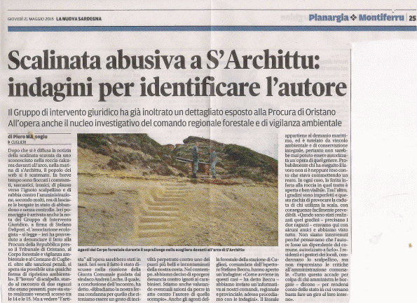 La Nuova Sardegna, 21 maggio 2015