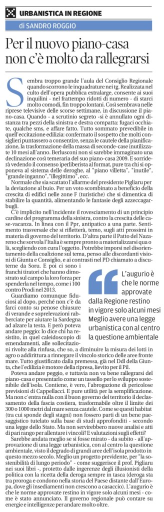 La Nuova Sardegna, 30 aprile 2015