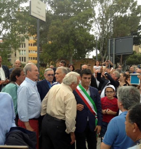 Cagliari, inaugurazione Viale Campioni d'Italia 1969-1970 (13 giugno 2015 - A.N.S.A.)