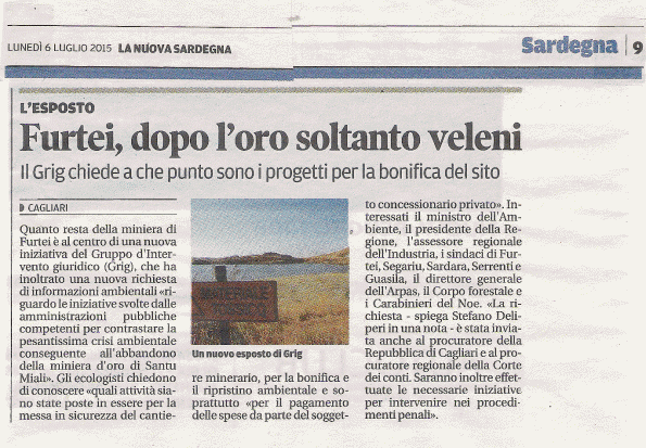 La Nuova Sardegna, 6 luglio 2015