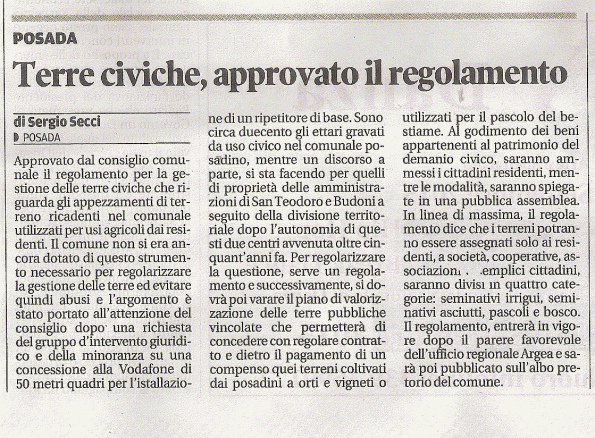 La Nuova Sardegna, 5 settembre 2015