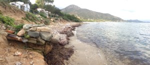 Villasimius, Capo Boi, scarico a mare (agosto 2015)