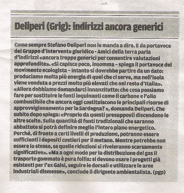 La Nuova Sardegna, 10 agosto 2015