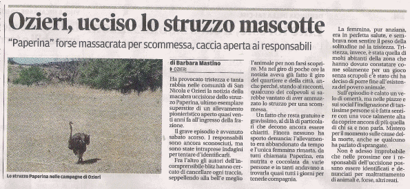 La Nuova Sardegna, 7 agosto 2015