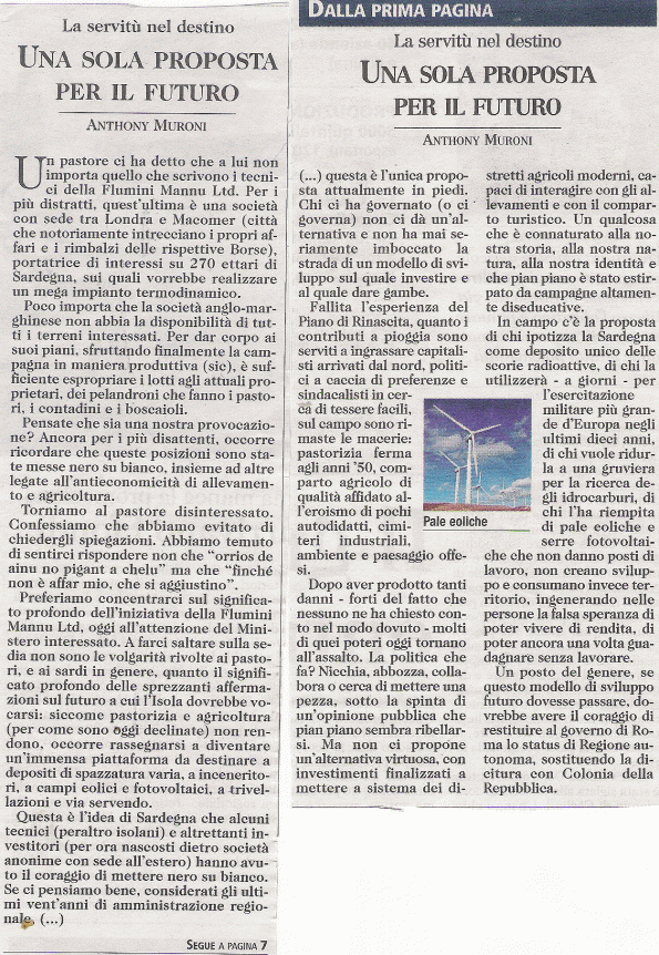 L'Unione Sarda, 23 agosto 2015