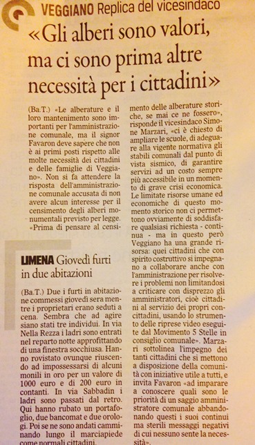Il Gazzettino di Padova, 29 agosto 2015