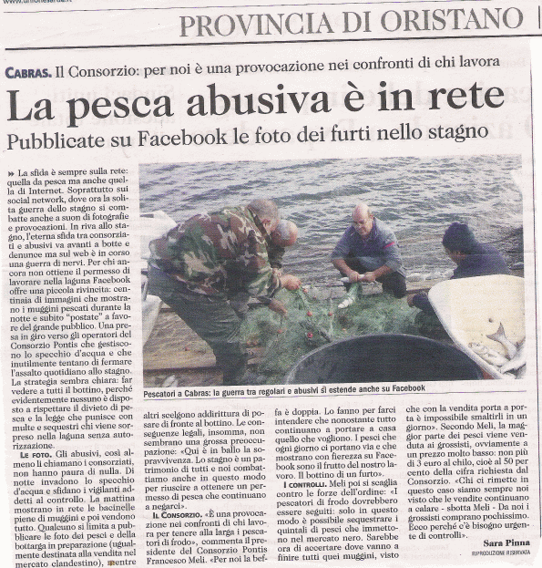 L'Unione Sarda, 12 novembre 2015